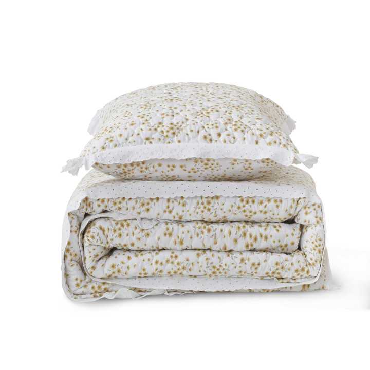 Colcha Bouti Clasen Amarelo | Colcha floral primavera-verão | Revitex