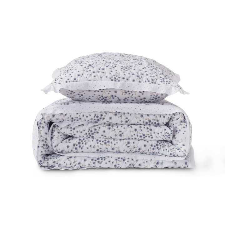 Colcha Bouti Clasen Azul| Colcha floral primavera-verano | Revitex