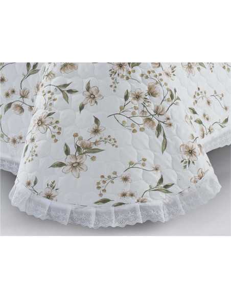 Colcha Bouti Disal Beige | Colcha floral primavera-verano | Revitex