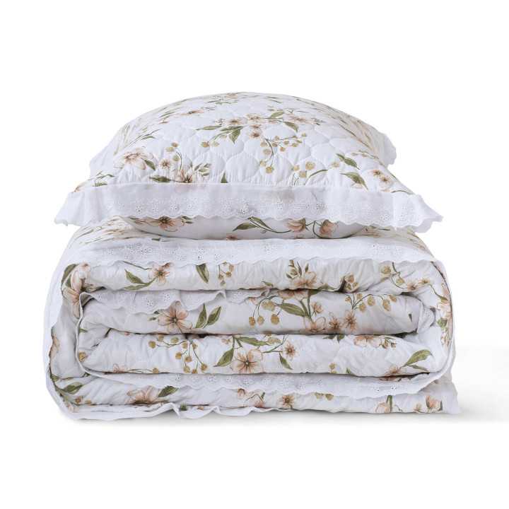 Colcha Bouti Disal Beige | Colcha floral primavera-verano | Revitex