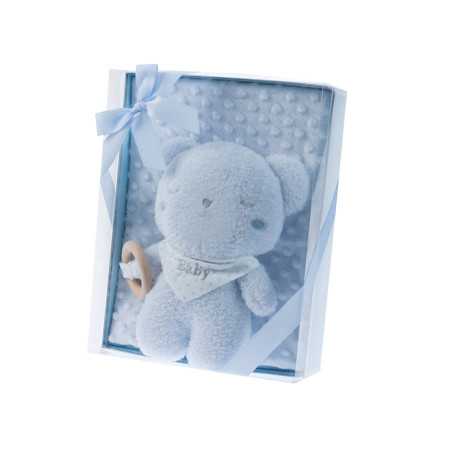 Manta + Peluche Bear Azul| Regalo bebé | Revitex onine