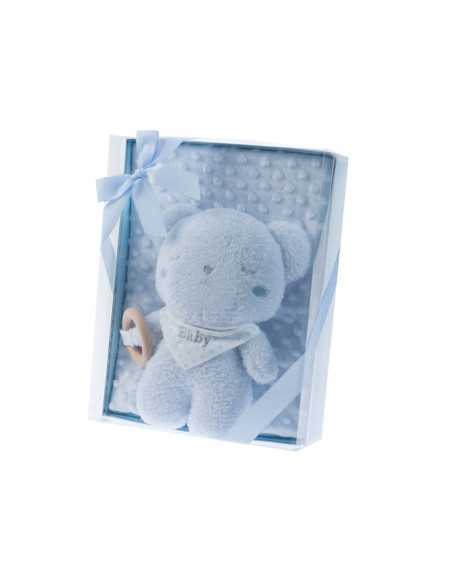 Manta + Peluche Bear Azul| Regalo bebé | Revitex onine