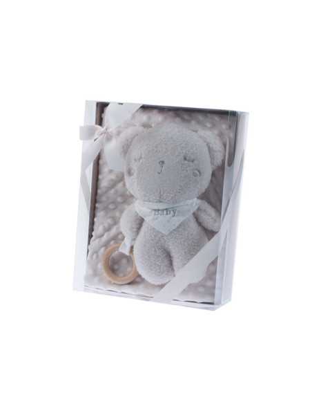 Manta + Peluche Bear Beig| Regalo bebé | Revitex onine