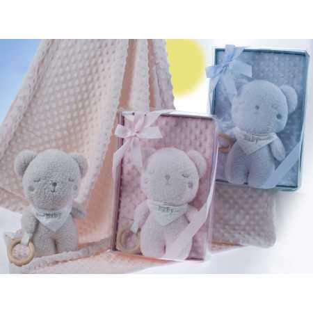 Manta + Peluche Bear Beig| Regalo bebé | Revitex onine 2
