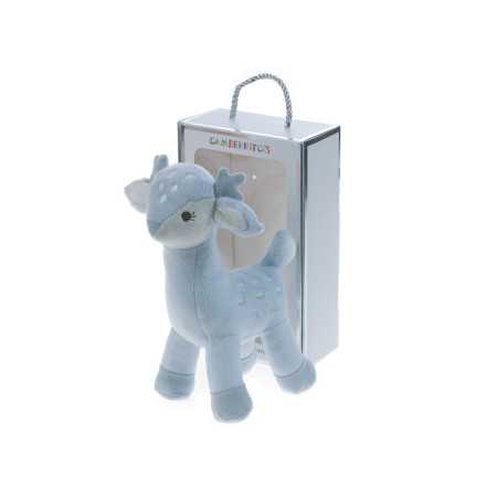 Muñeco Sonajero Bambi Azul| Peluche terciopelo |Revitex Online