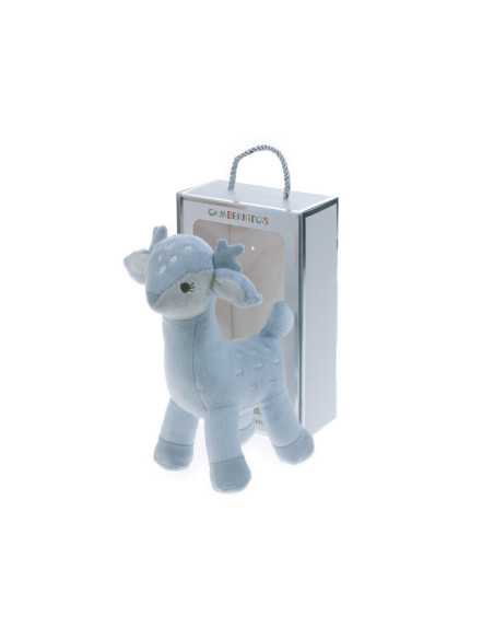 Muñeco Sonajero Bambi Azul| Peluche terciopelo |Revitex Online
