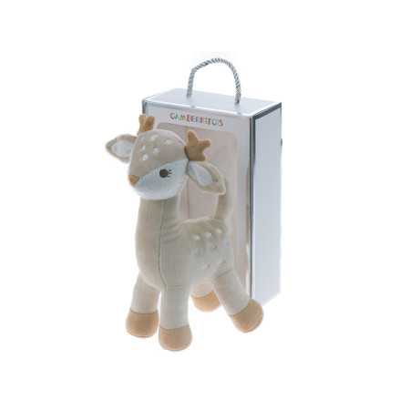 Boneca chocalho Bege Bambi | Pelúcia de veludo |Revitex Online