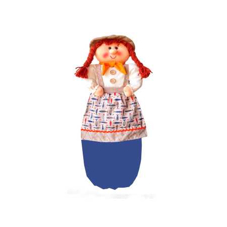 Porta bolsa Marina Azul | Boneca para guardar sacolas | Revitex