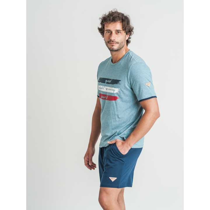 Pijama Privata World| Pijama hombre manga corta| Revitex online
