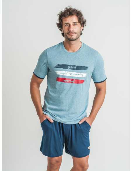 Pijama Privata World| Pijama hombre manga corta| Revitex online