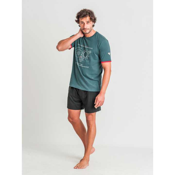 Pijama Privata Machine| Pijama hombre manga corta| Revitex online