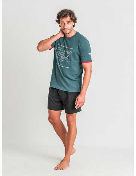 Pijama Privata Machine| Pijama hombre manga corta| Revitex online