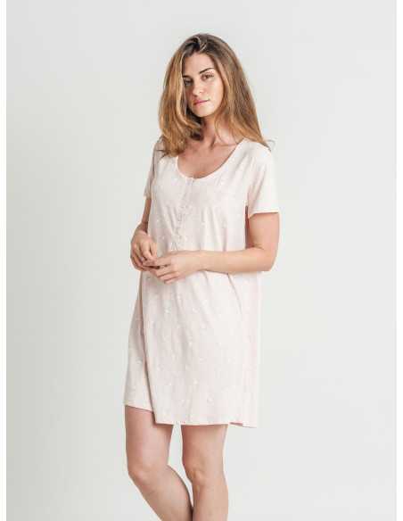 Camisola de algodão Privata | Camisola feminina manga curta | Revitex