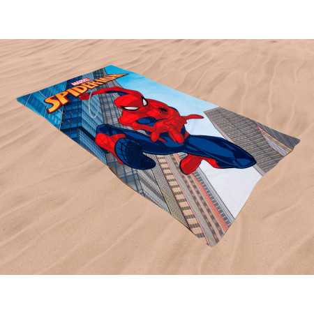 Toalla Playa Infantil Spider-Man Edificios| Toalla piscina barata|