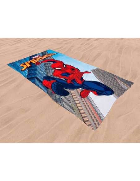Toalla Playa Infantil Spider-Man Edificios| Toalla piscina barata|