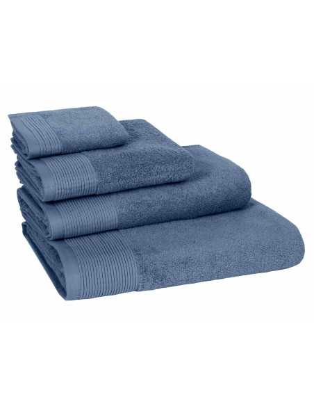 Toalha felpuda Valeria Azul | Conjunto de toalhas barato | Revitex