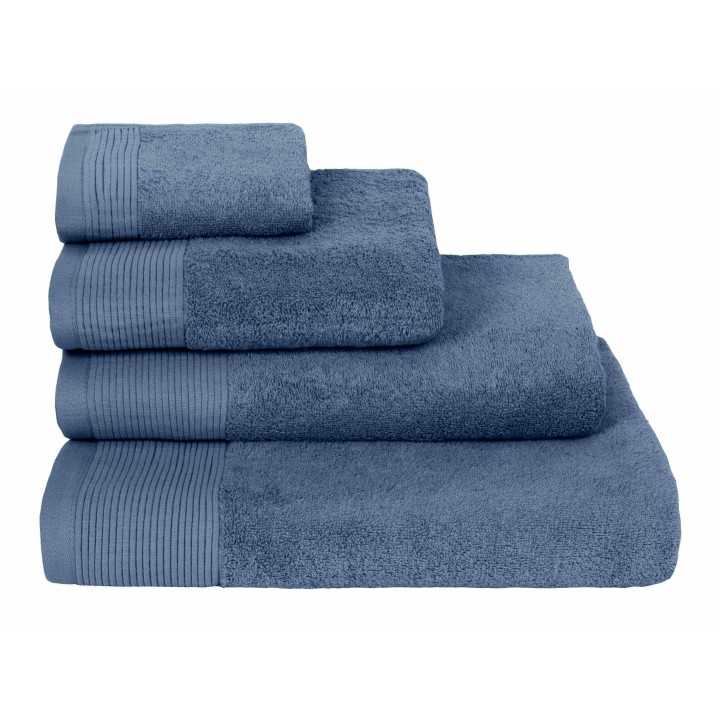 Toalha felpuda Valeria Azul | Conjunto de toalhas barato | Revitex