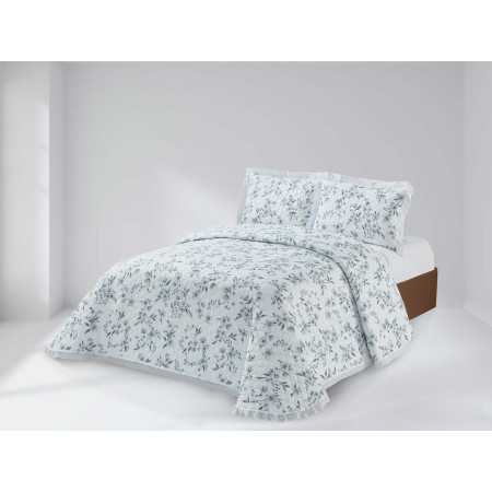 Colcha Bouti Disal Azul | Colcha floral primavera-verano | Revitex