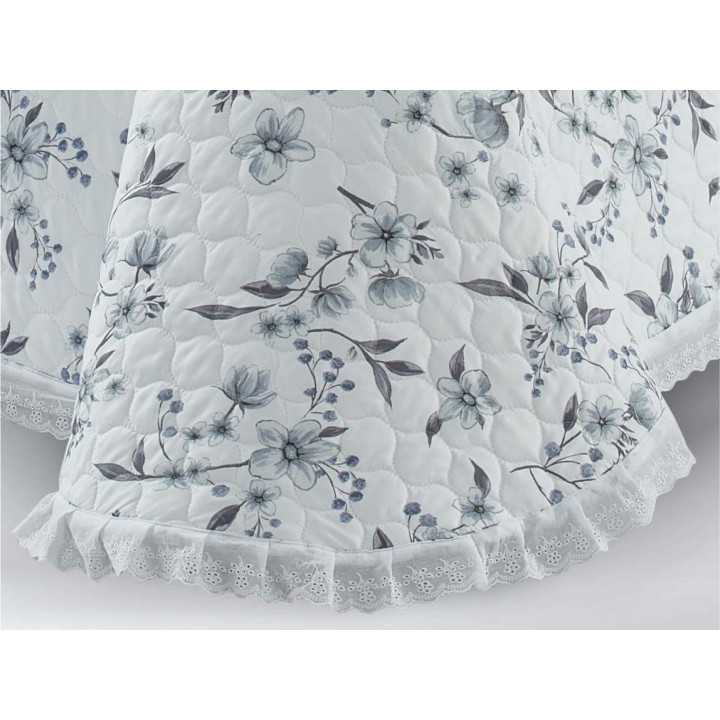 Colcha Bouti Disal Azul | Colcha floral primavera-verano | Revitex