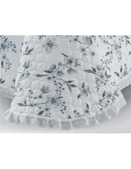 Colcha Bouti Disal Azul | Colcha floral primavera-verano | Revitex