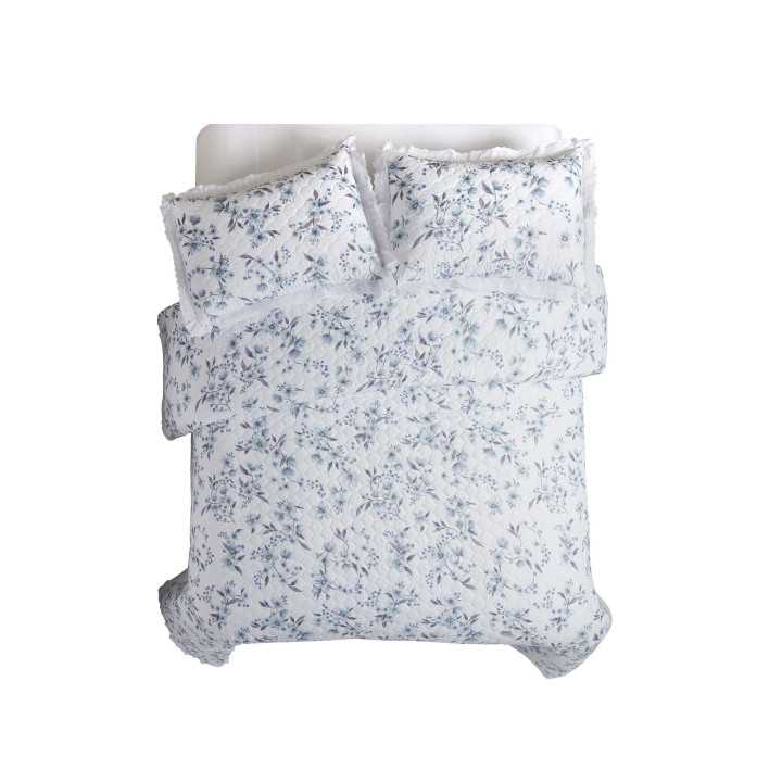 Colcha Bouti Disal Azul | Colcha floral primavera-verano | Revitex