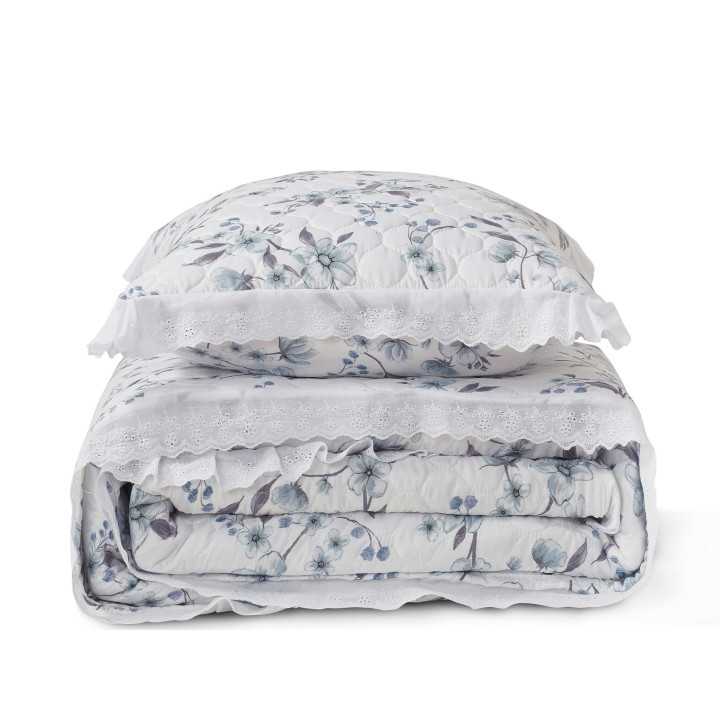 Colcha Bouti Disal Azul | Colcha floral primavera-verano | Revitex