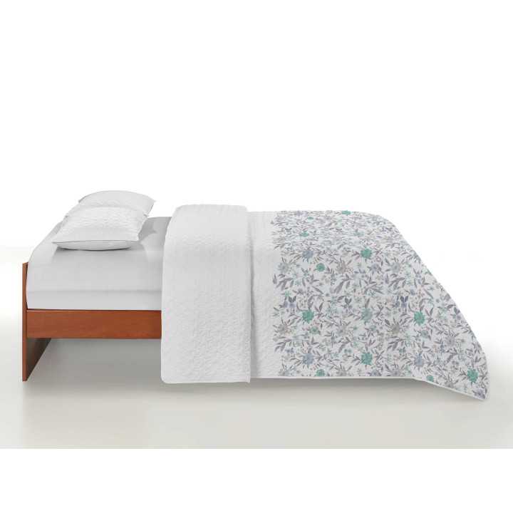 Colcha Bouti Abelar Azul | Colcha floral primavera-verano | Revitex