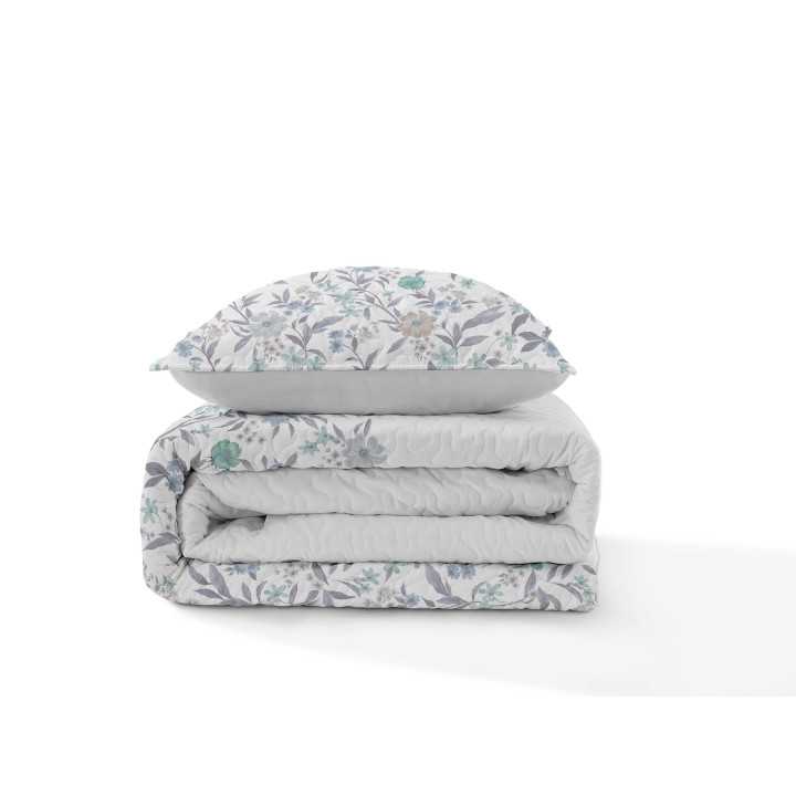 Colcha Bouti Abelar Azul | Colcha floral primavera-verano | Revitex