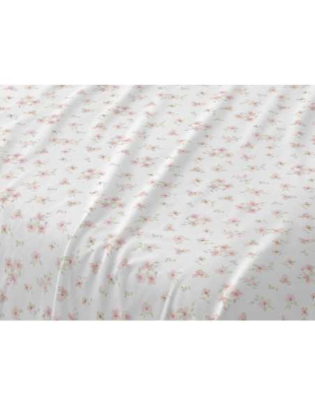 Lençóis Burrito Branco Fabia Rosa | Folhas design exclusivo | Revitex