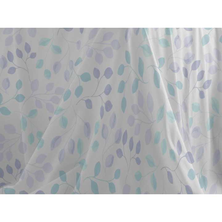 Lençóis Burrito Branco Fermina Azul | Folhas design único | Revitex