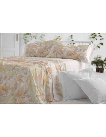 Lençóis Burrito Branco Tabita Canela | Folhas design exclusivo
