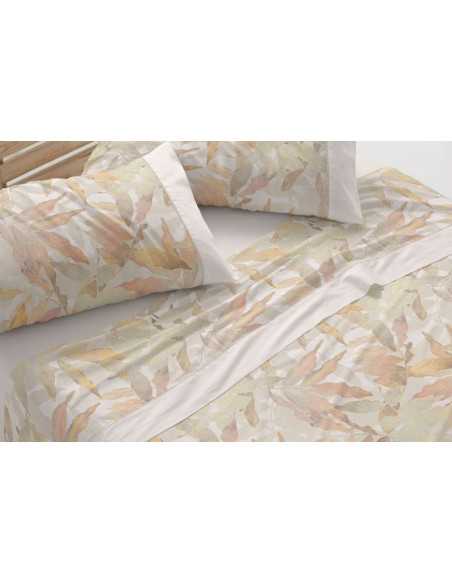 Lençóis Burrito Branco Tabita Canela | Folhas design exclusivo