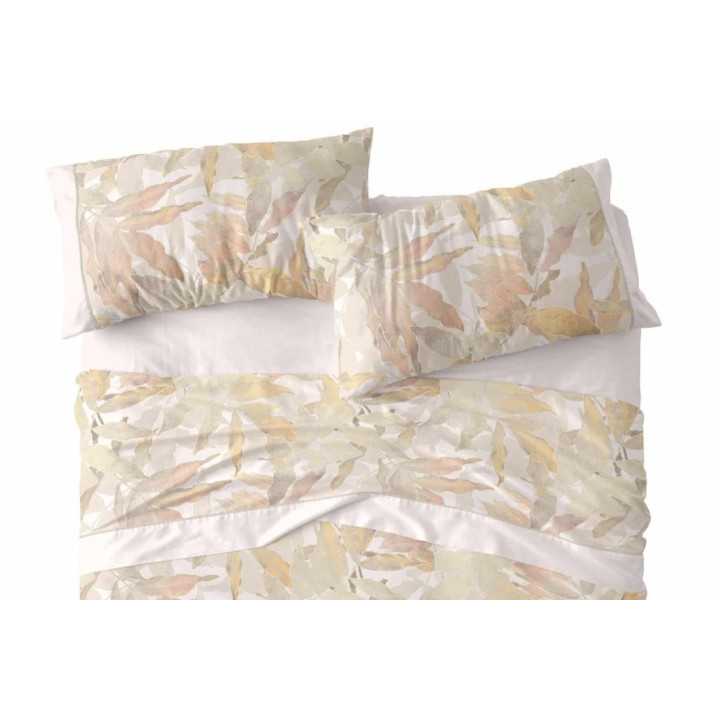 Lençóis Burrito Branco Tabita Canela | Folhas design exclusivo