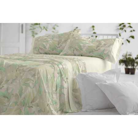 Lençóis Burrito Branco Tabita Verde| Folhas design exclusivo