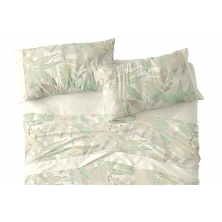 Lençóis Burrito Branco Tabita Verde| Folhas design exclusivo