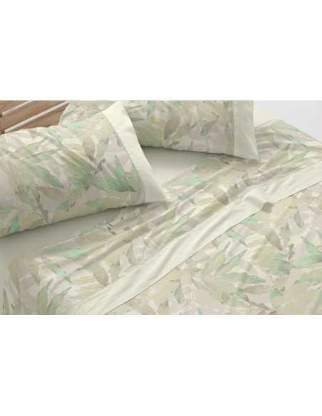 Lençóis Burrito Branco Tabita Verde| Folhas design exclusivo