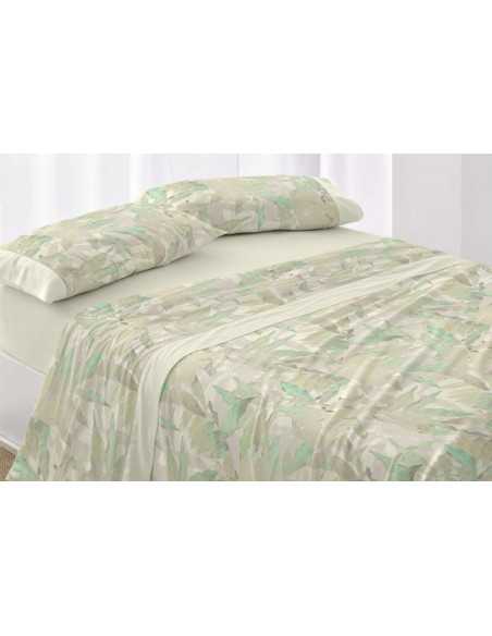 Lençóis Burrito Branco Tabita Verde| Folhas design exclusivo