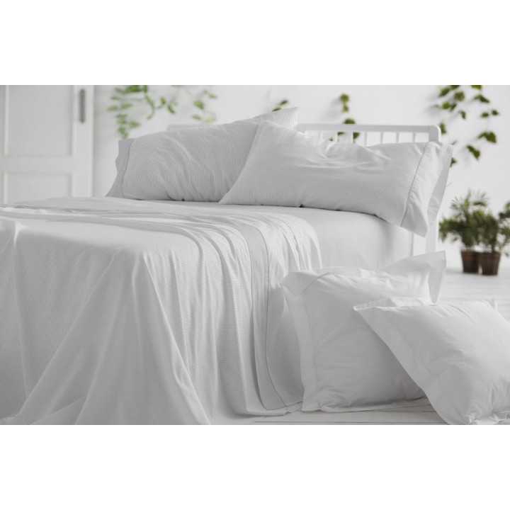 Sábanas Burrito Blanco Poncia Gris | Sábanas de calidad | Revitex
