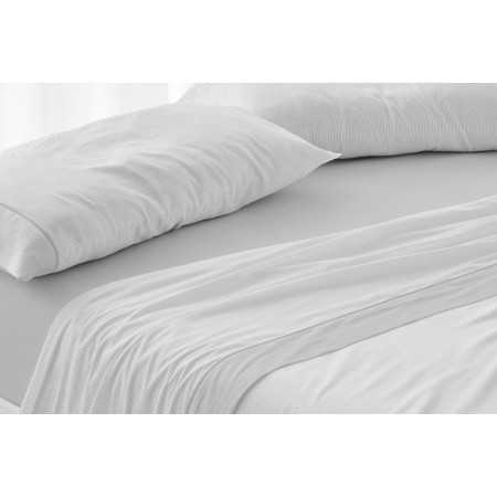 Sábanas Burrito Blanco Poncia Gris | Sábanas de calidad | Revitex