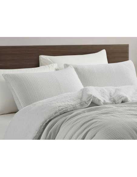 Edredón nido de abeja y borreguito Nina gris | Edredones invierno