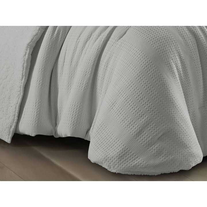 Edredón nido de abeja y borreguito Nina gris | Edredones invierno