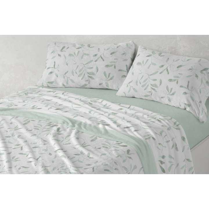 Sábanas Coralina Lavinia Menta | Sábanas Invierno Burrito Blanco