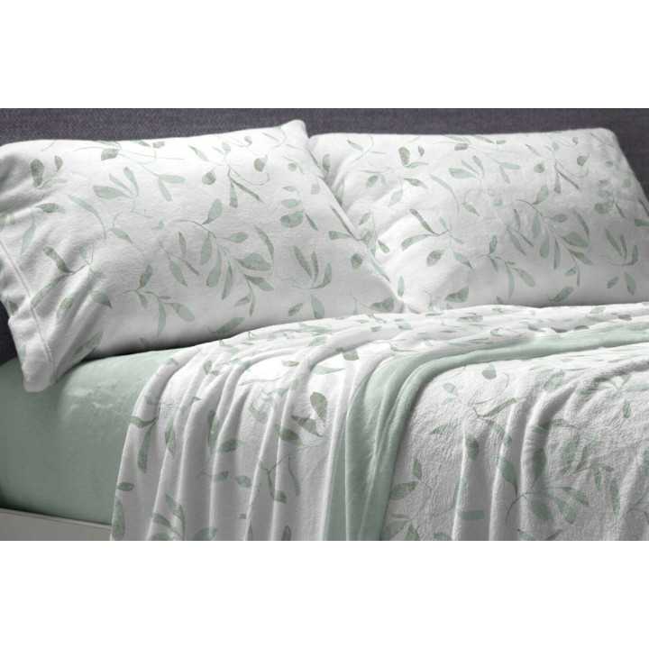 Sábanas Coralina Lavinia Menta | Sábanas Invierno Burrito Blanco