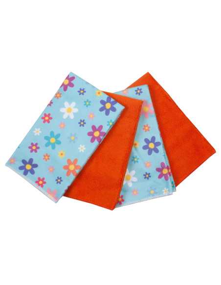 Paño microfibra Flores Set 4 piezas - Paños absorbentes - Revitex