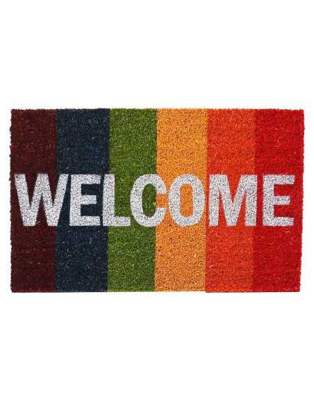 Felpudo de coco Welcome | Felpudo entrada goma para hogar | Revitex