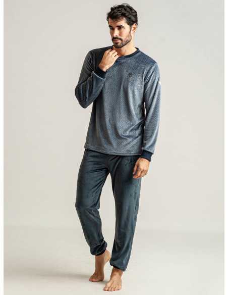 Pijama Privata Terciopelo Alfie | Pijama Hombre Invierno| Revitex