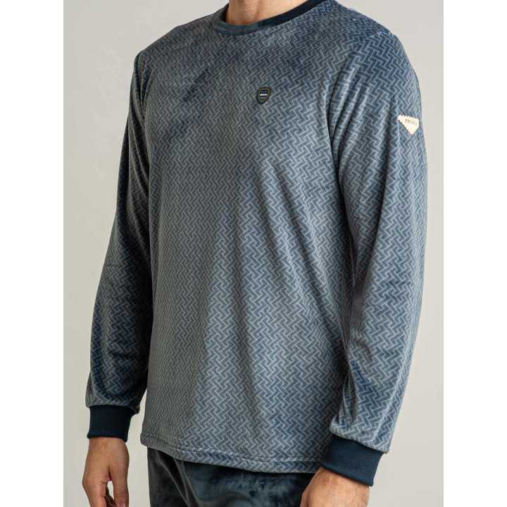 Pijama Privata Veludo Alfie | Pijama de homem de inverno | Revitex