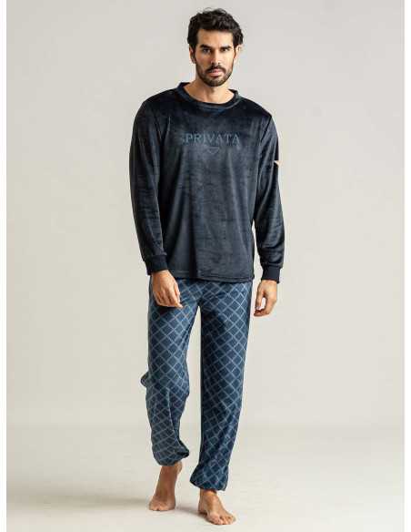 Pijama Privata Terciopelo Adam | Pijama Hombre Invierno| Revitex