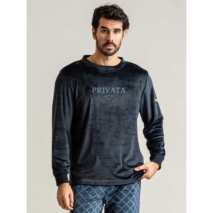 Pijama Privata Terciopelo Adam | Pijama Hombre Invierno| Revitex
