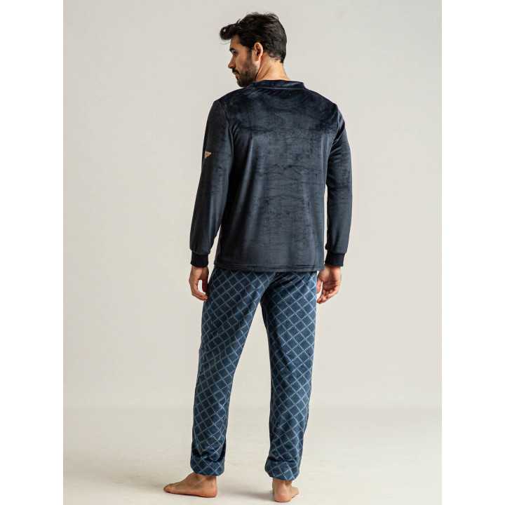 Pijama Privata Terciopelo Adam | Pijama Hombre Invierno| Revitex